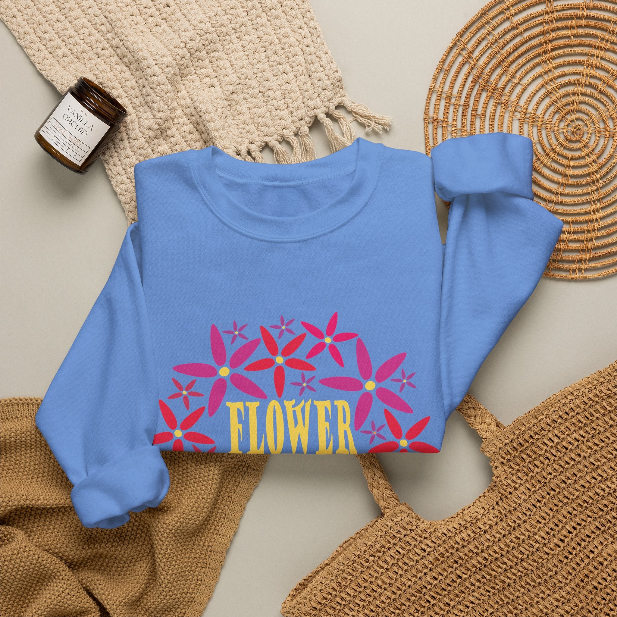 Flower Child Graphic Design Sweatshirt — Retro Floral Style