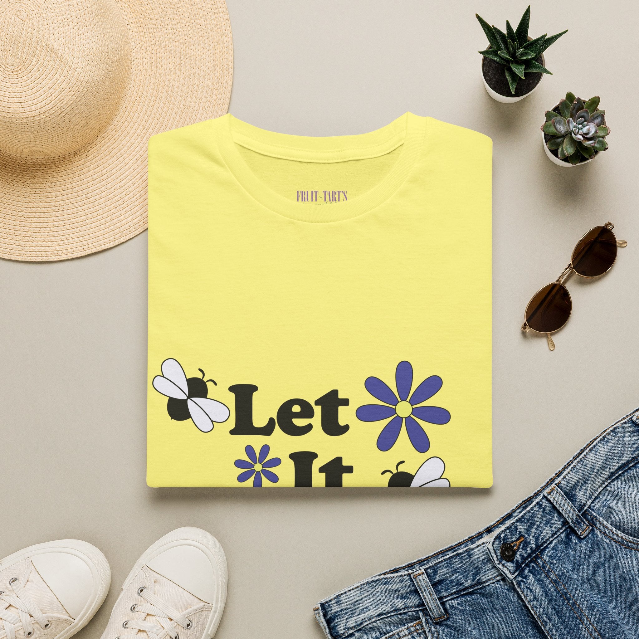 Let It Bee Graphic Design T-Shirt — Cute Bees & Flowers