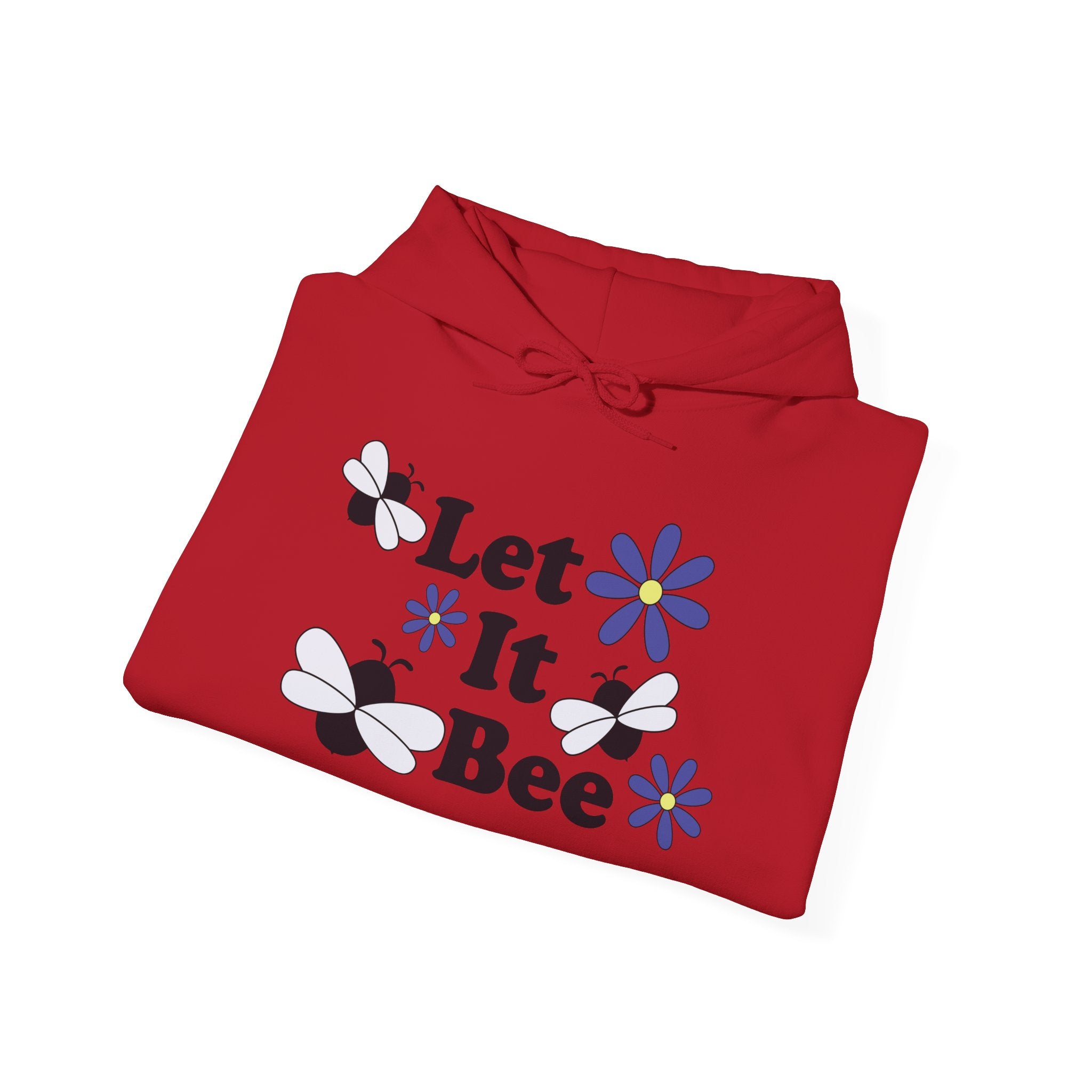 Let It Bee Graphic Design Hoodie – Cute Bees & Flowers