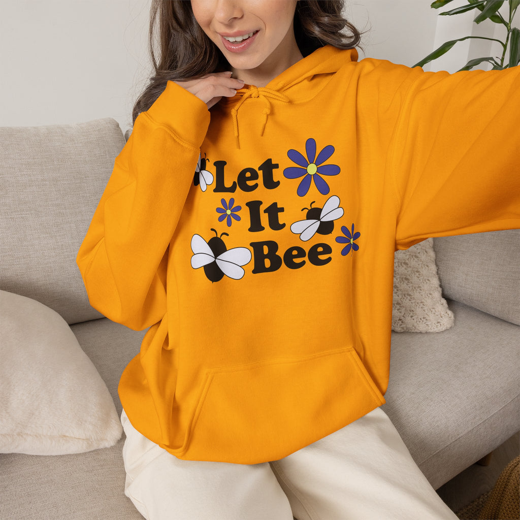 Let It Bee Graphic Design Hoodie – Cute Bees & Flowers