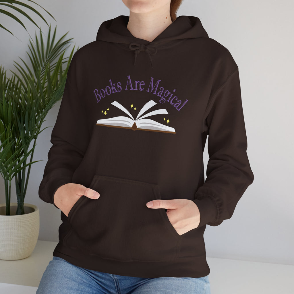 Books Are Magical Graphic Design Hoodie — Open Book Design for Readers & Book Lovers