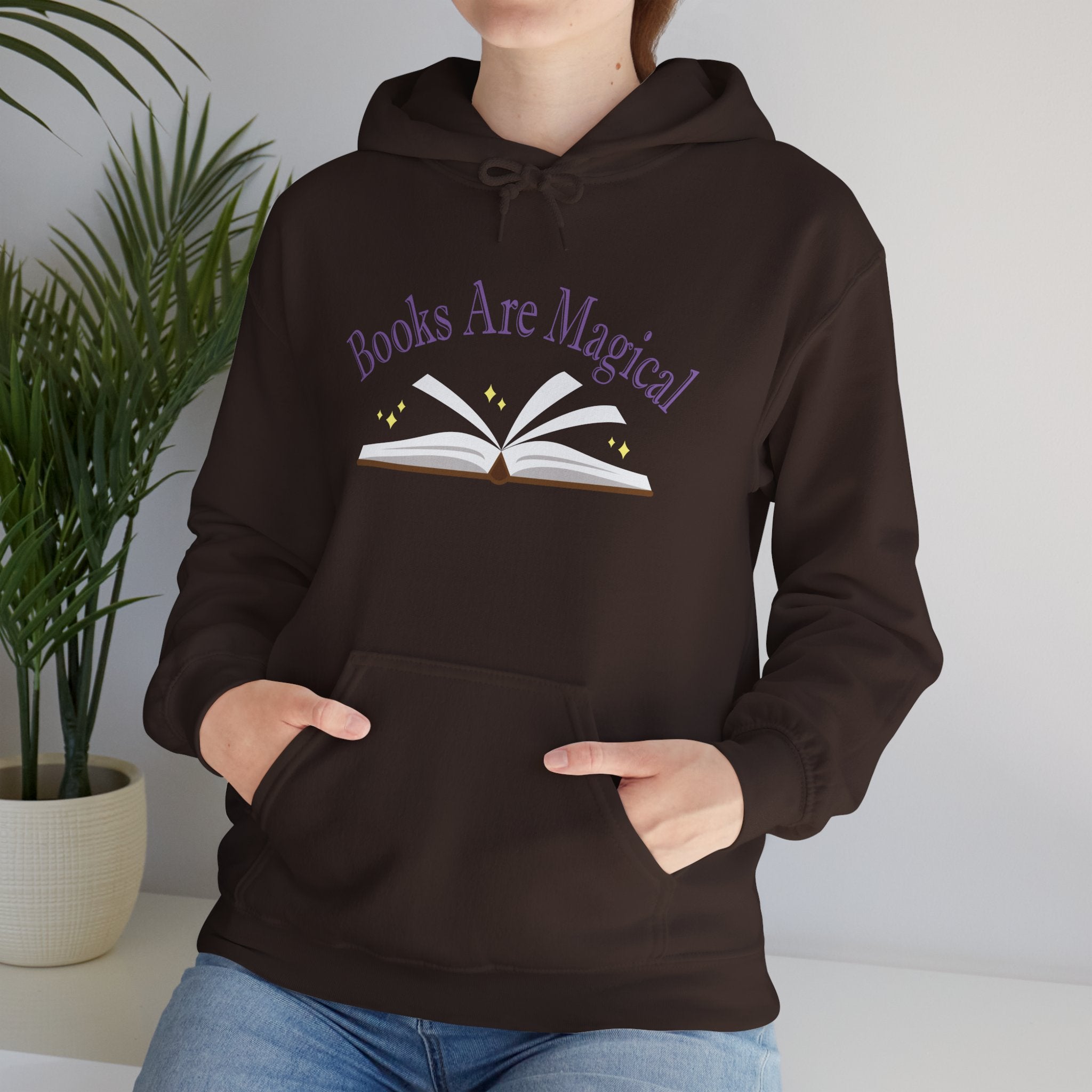 Books Are Magical Graphic Design Hoodie — Open Book Design for Readers & Book Lovers