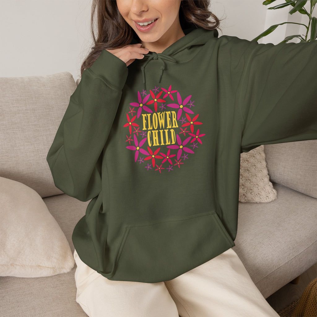Flower Chil Graphic Design Hoodie — Retro Floral Style