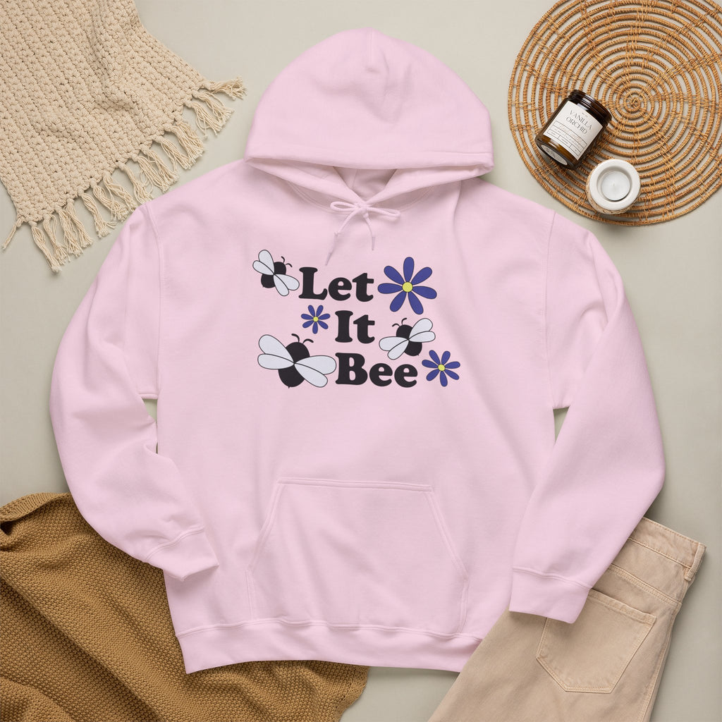 Let It Bee Graphic Design Hoodie – Cute Bees & Flowers