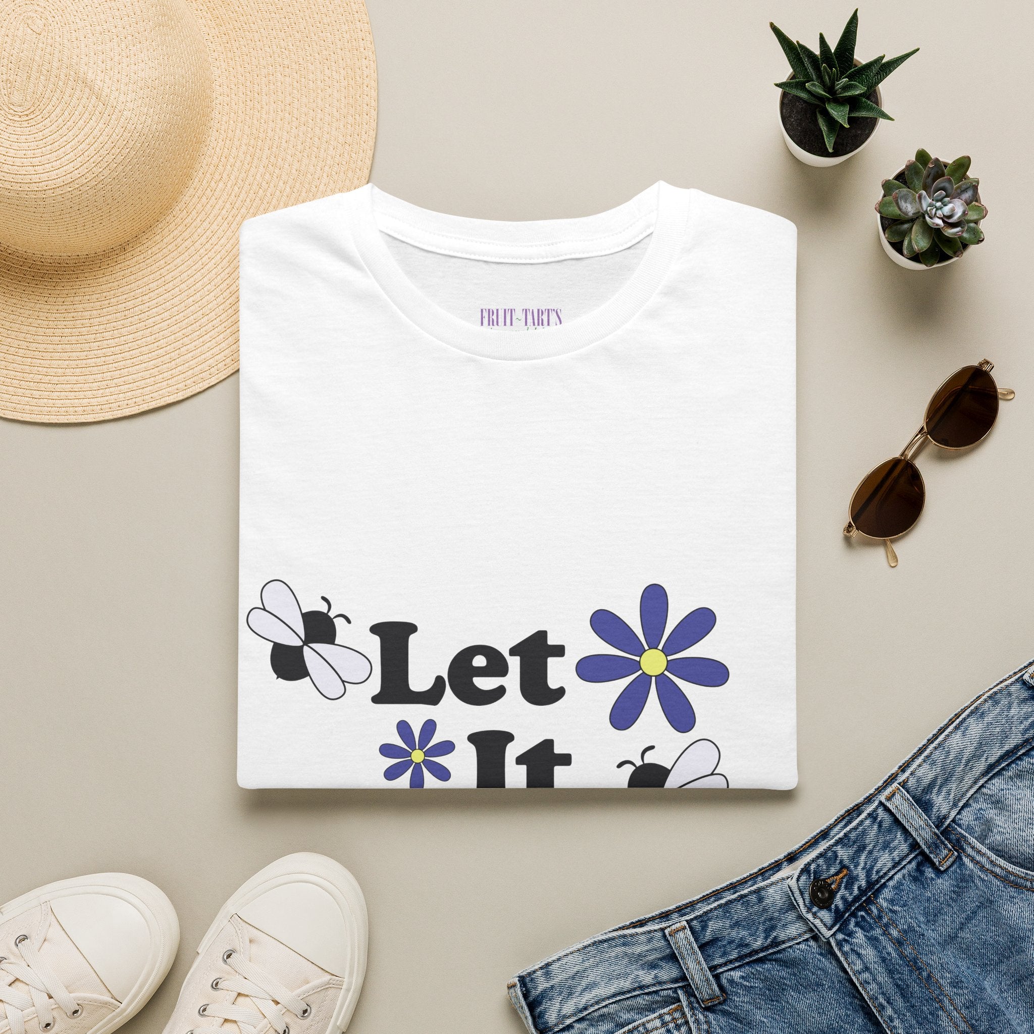 Let It Bee Graphic Design T-Shirt — Cute Bees & Flowers