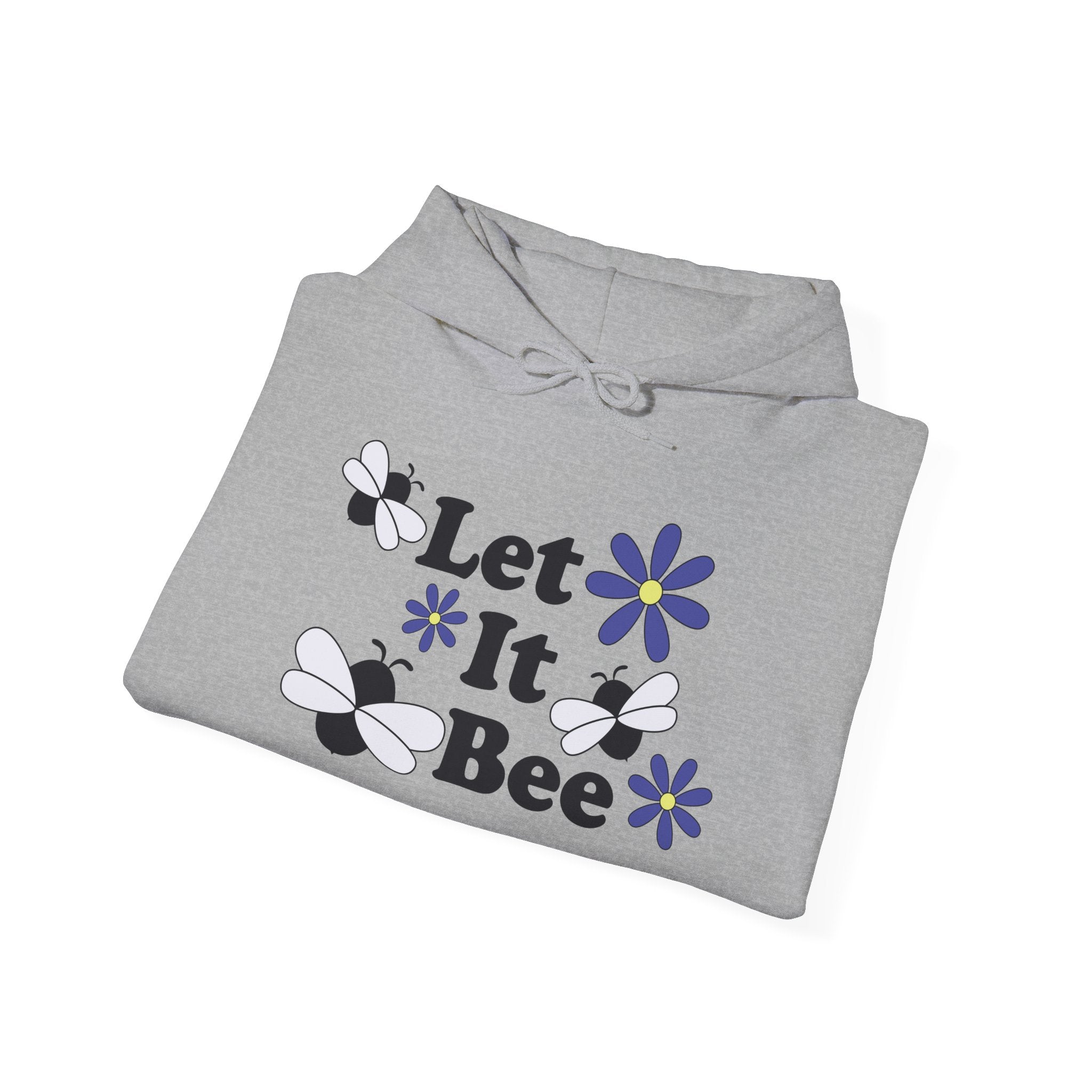 Let It Bee Graphic Design Hoodie – Cute Bees & Flowers