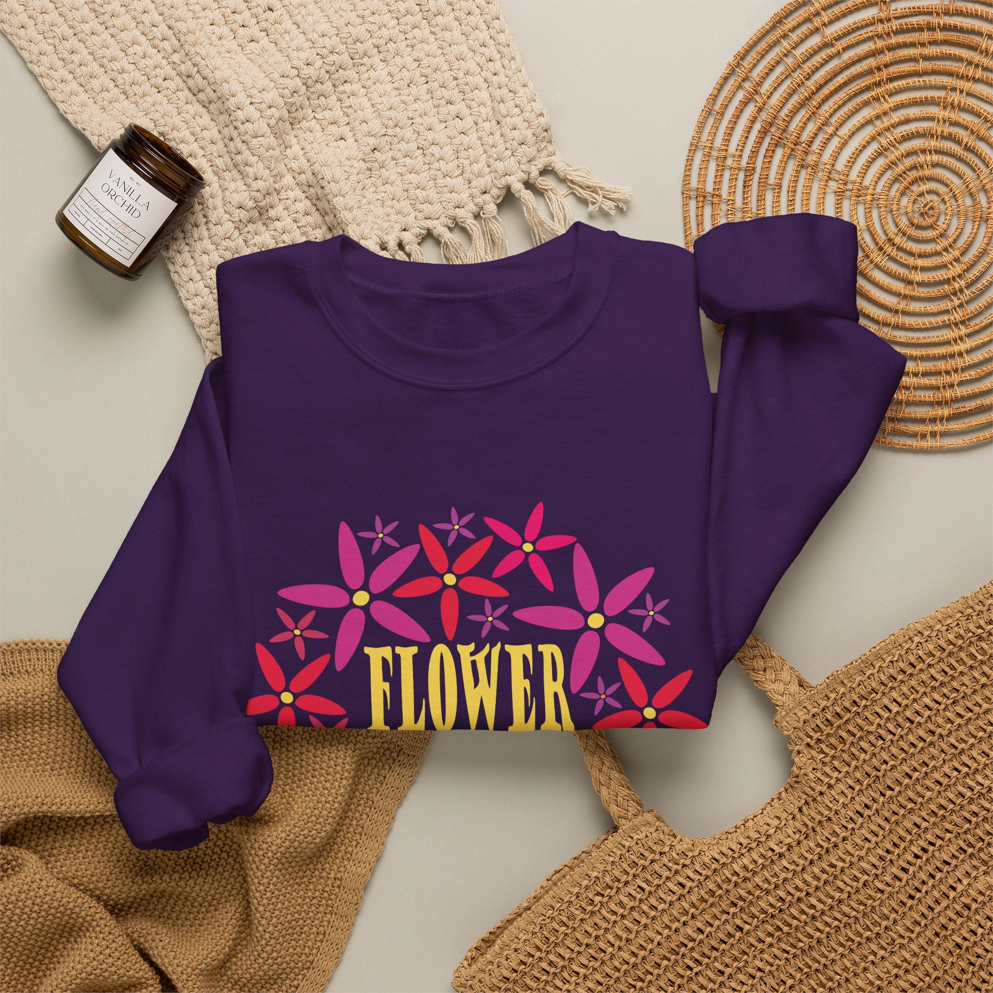 Flower Child Graphic Design Sweatshirt — Retro Floral Style