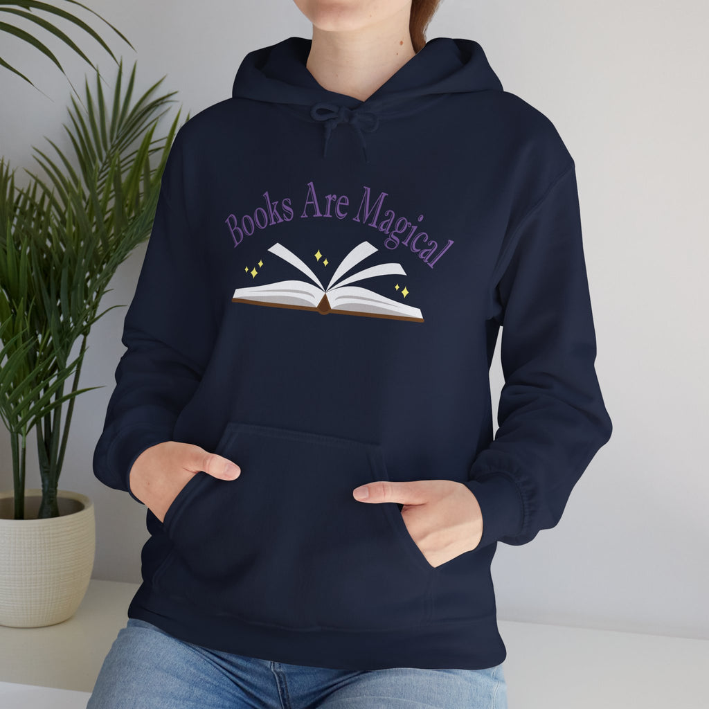 Books Are Magical Graphic Design Hoodie — Open Book Design for Readers & Book Lovers