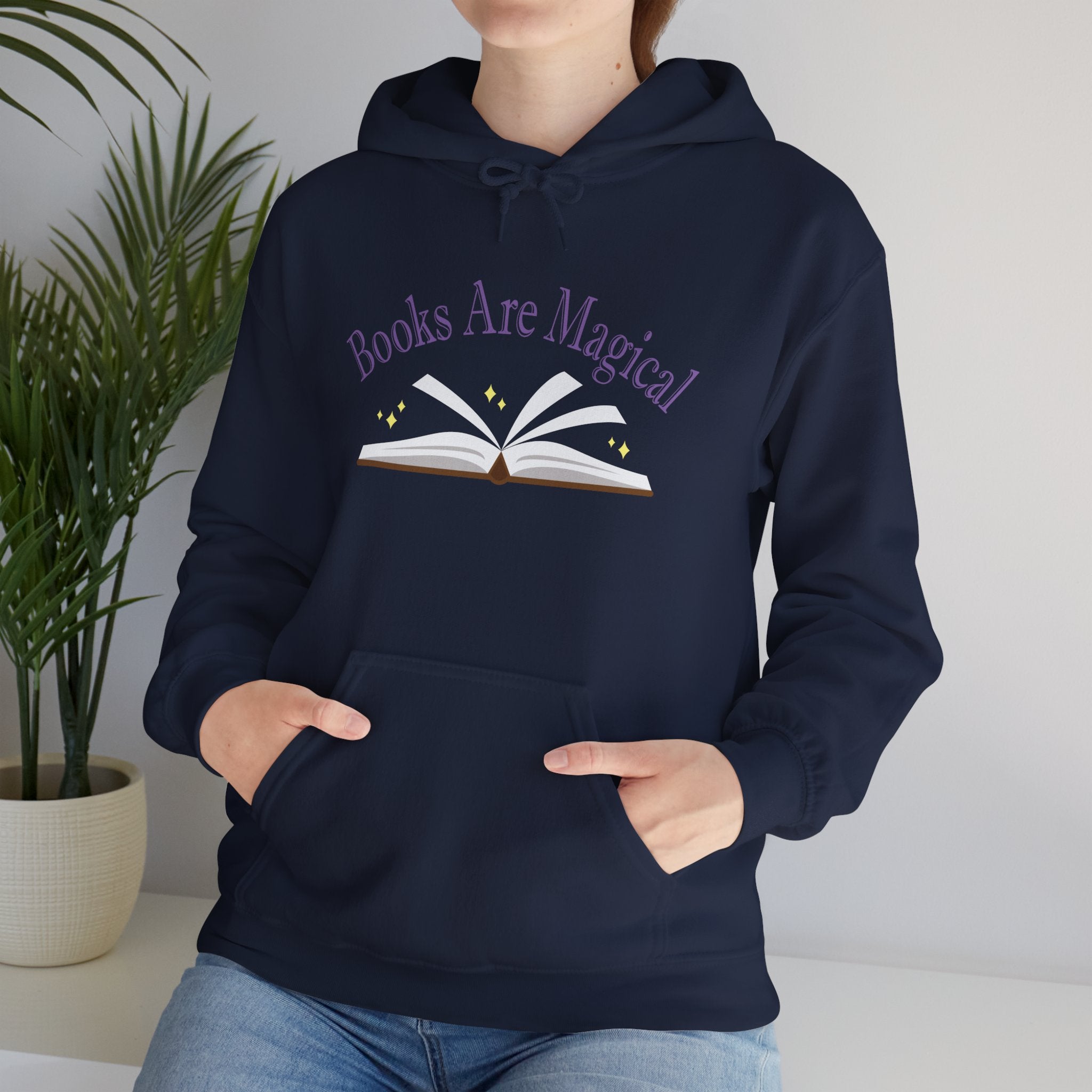 Books Are Magical Graphic Design Hoodie — Open Book Design for Readers & Book Lovers