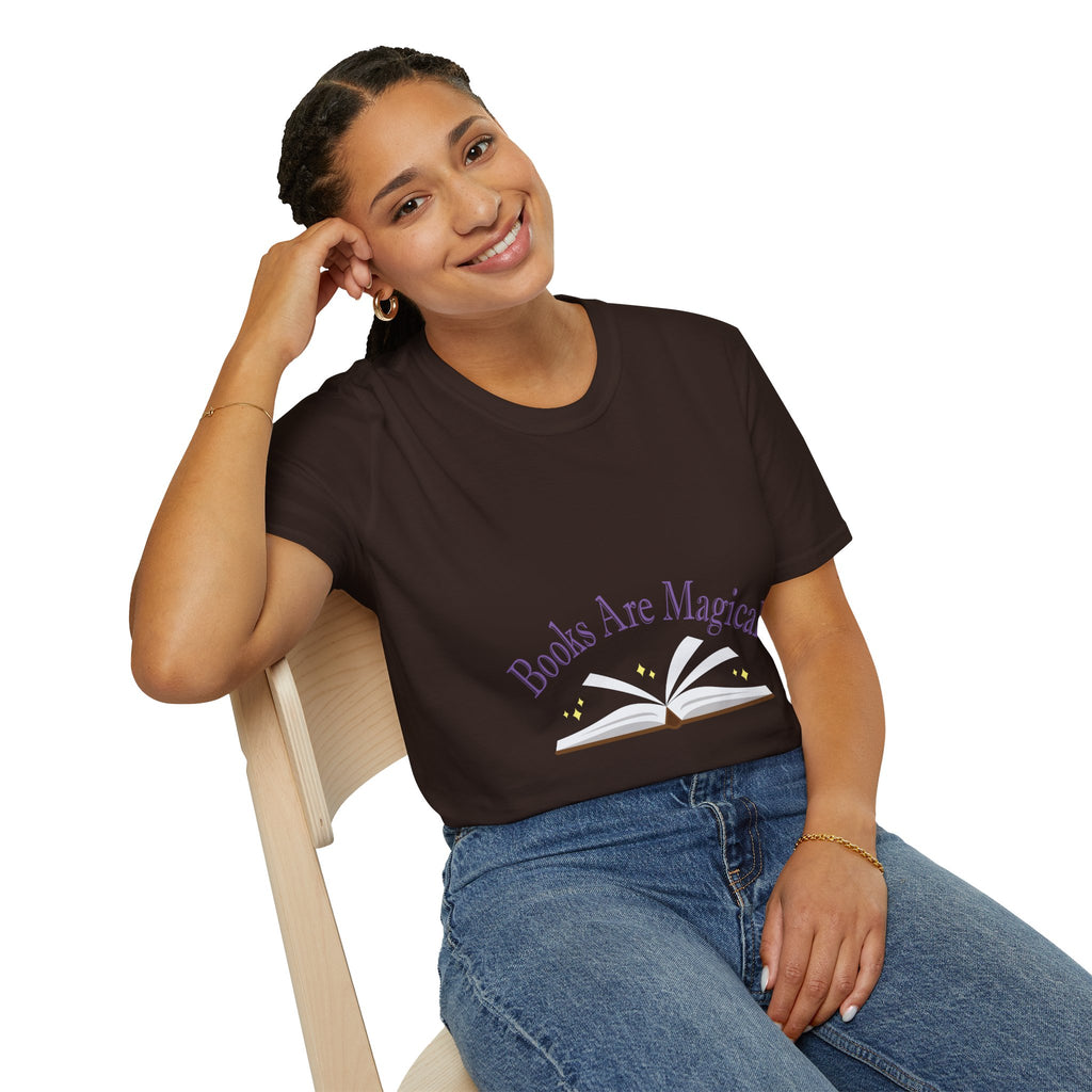 Books Are Magical Graphic Design T‑Shirt — Open Book Design for Readers & Book Lovers