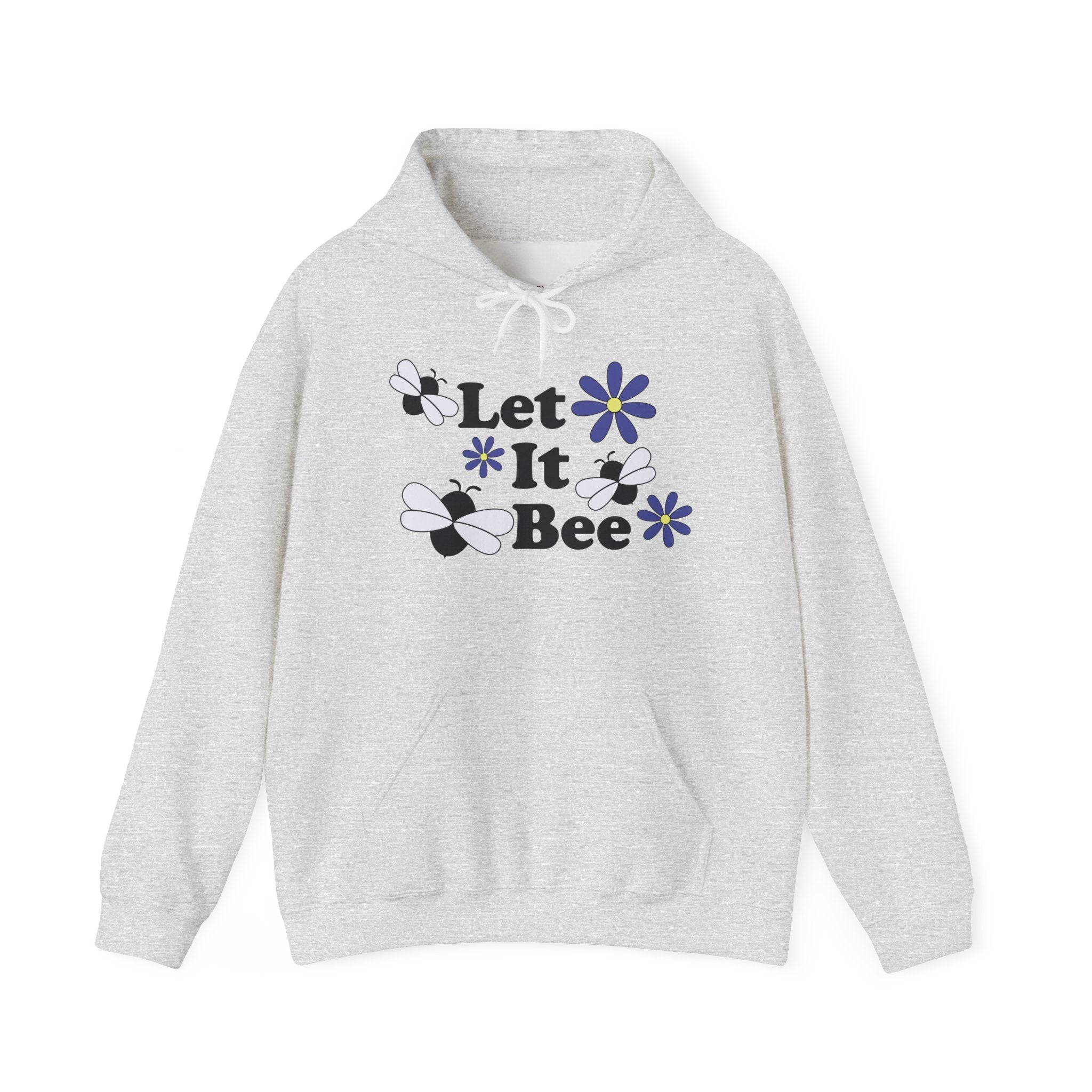 Let It Bee Graphic Design Hoodie – Cute Bees & Flowers