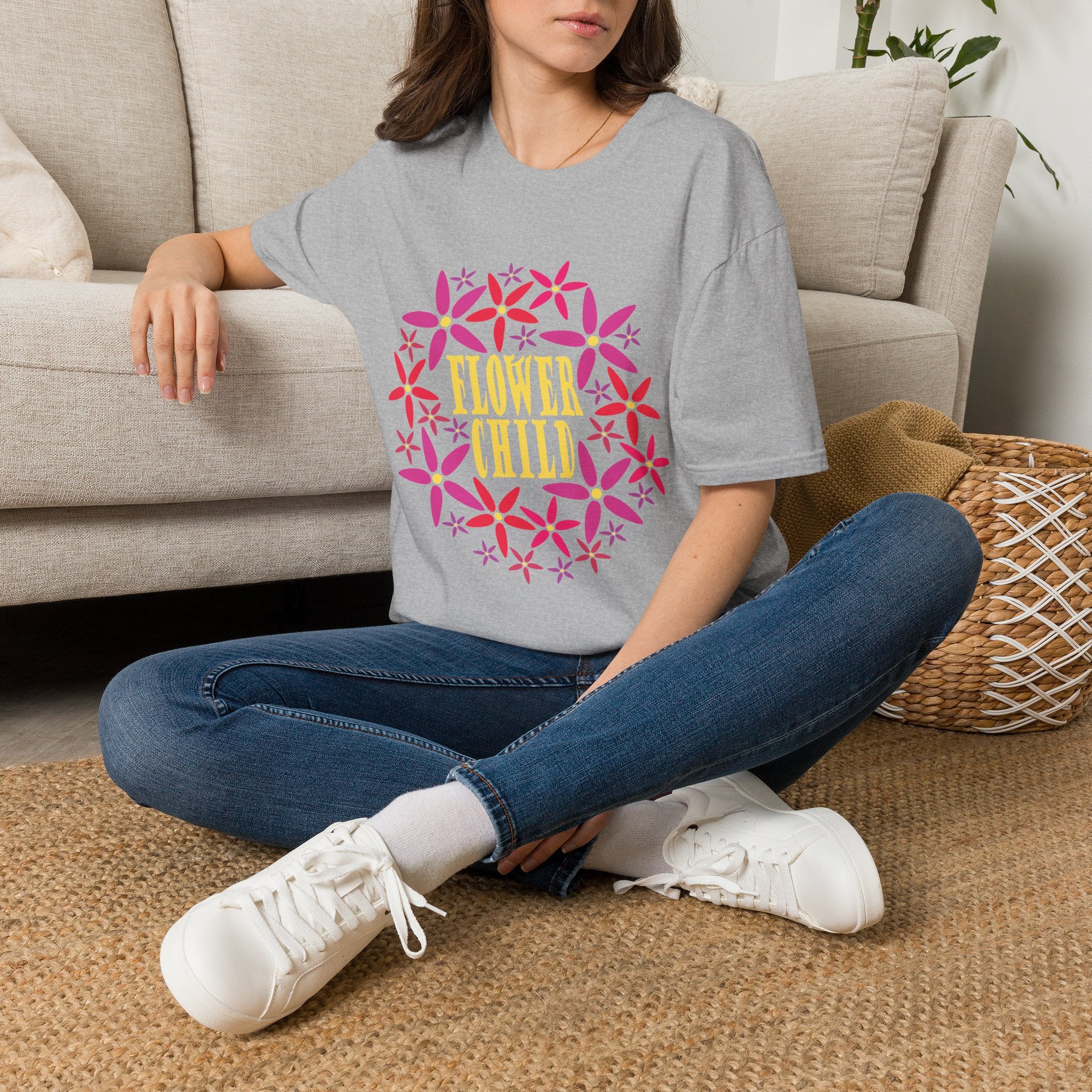 Flower Child Graphic Design T-Shirt — Retro Floral Style