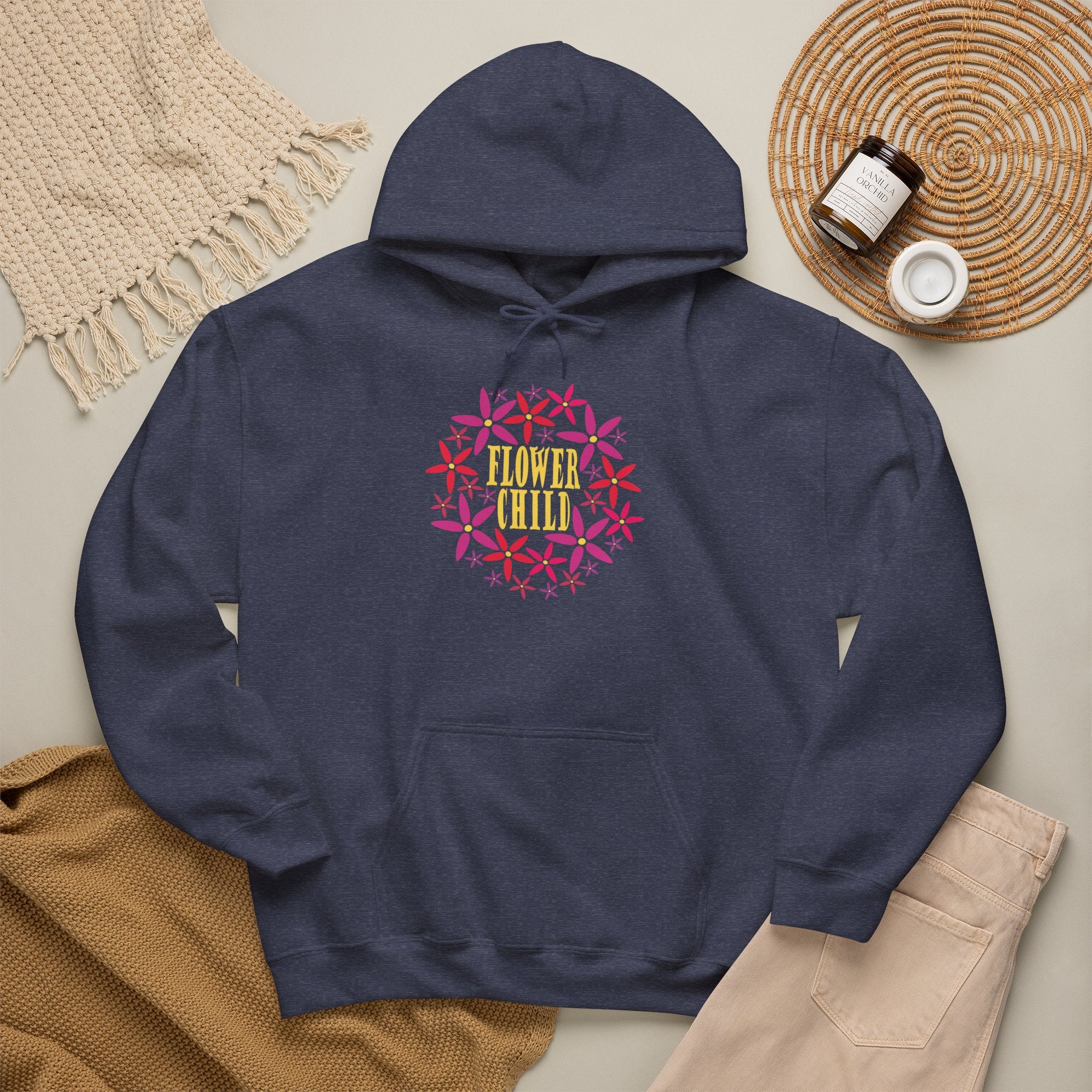 Flower Chil Graphic Design Hoodie — Retro Floral Style