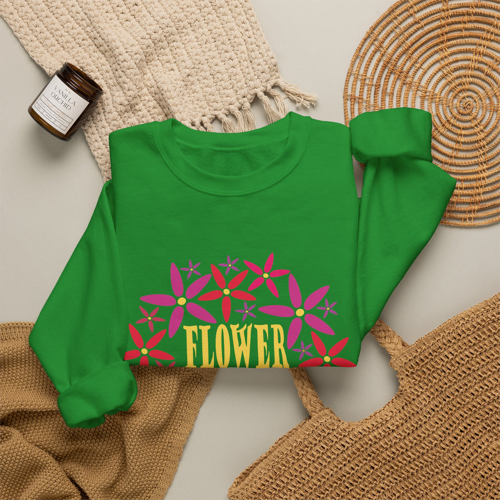 Flower Child Graphic Design Sweatshirt — Retro Floral Style