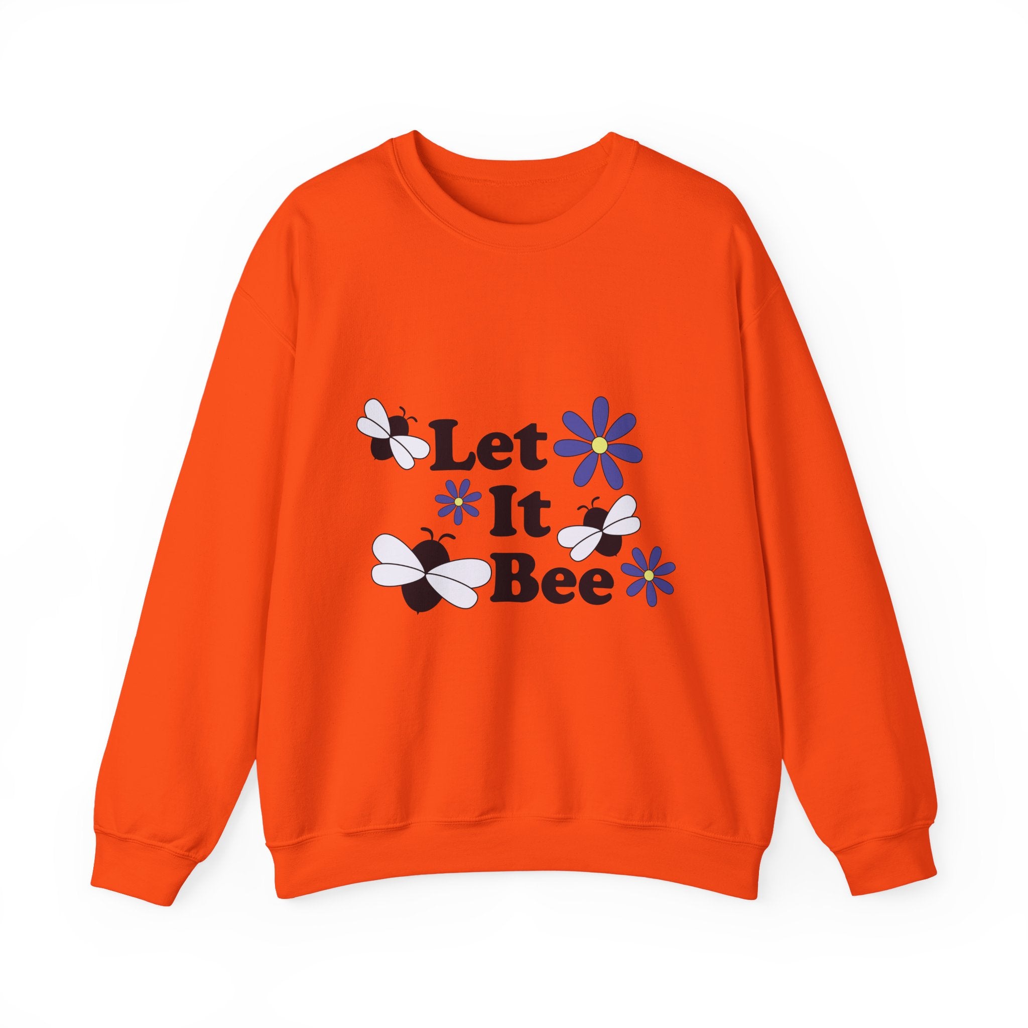 Let It Bee Graphic Design Sweatshirt - Cute Bees & Flowers