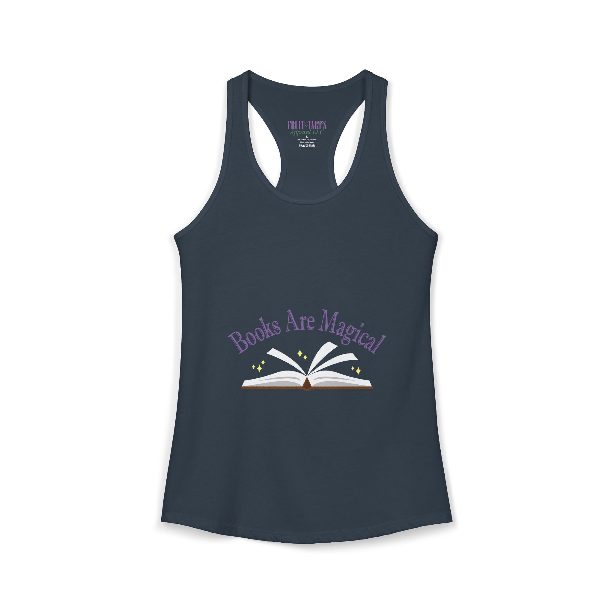 Books Are Magical Graphic Design Tank-Top — Open Book Design for Readers & Book Lovers