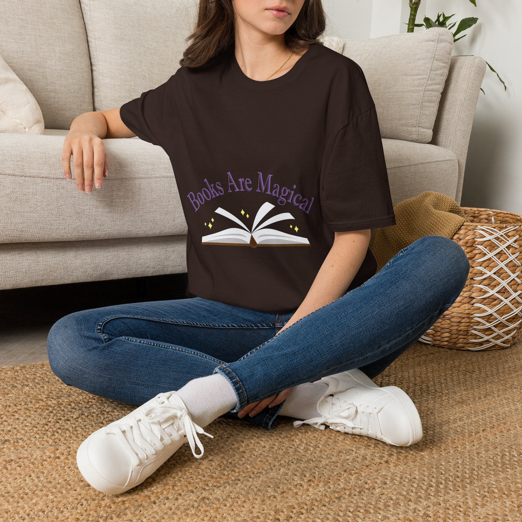 Books Are Magical Graphic Design T‑Shirt — Open Book Design for Readers & Book Lovers