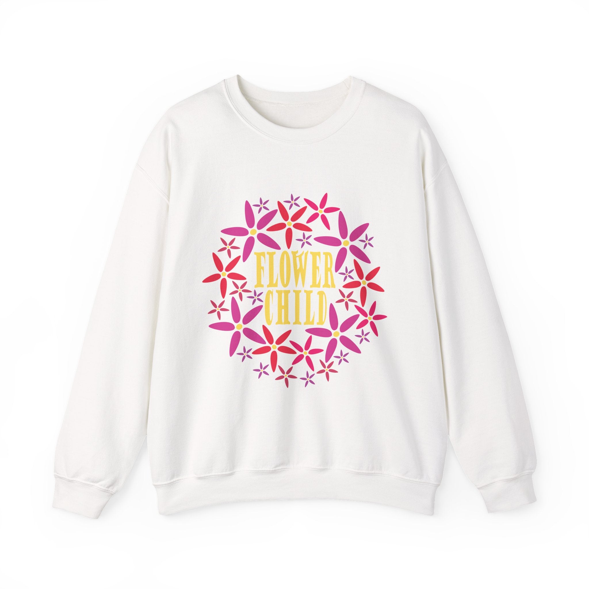 Flower Child Graphic Design Sweatshirt — Retro Floral Style