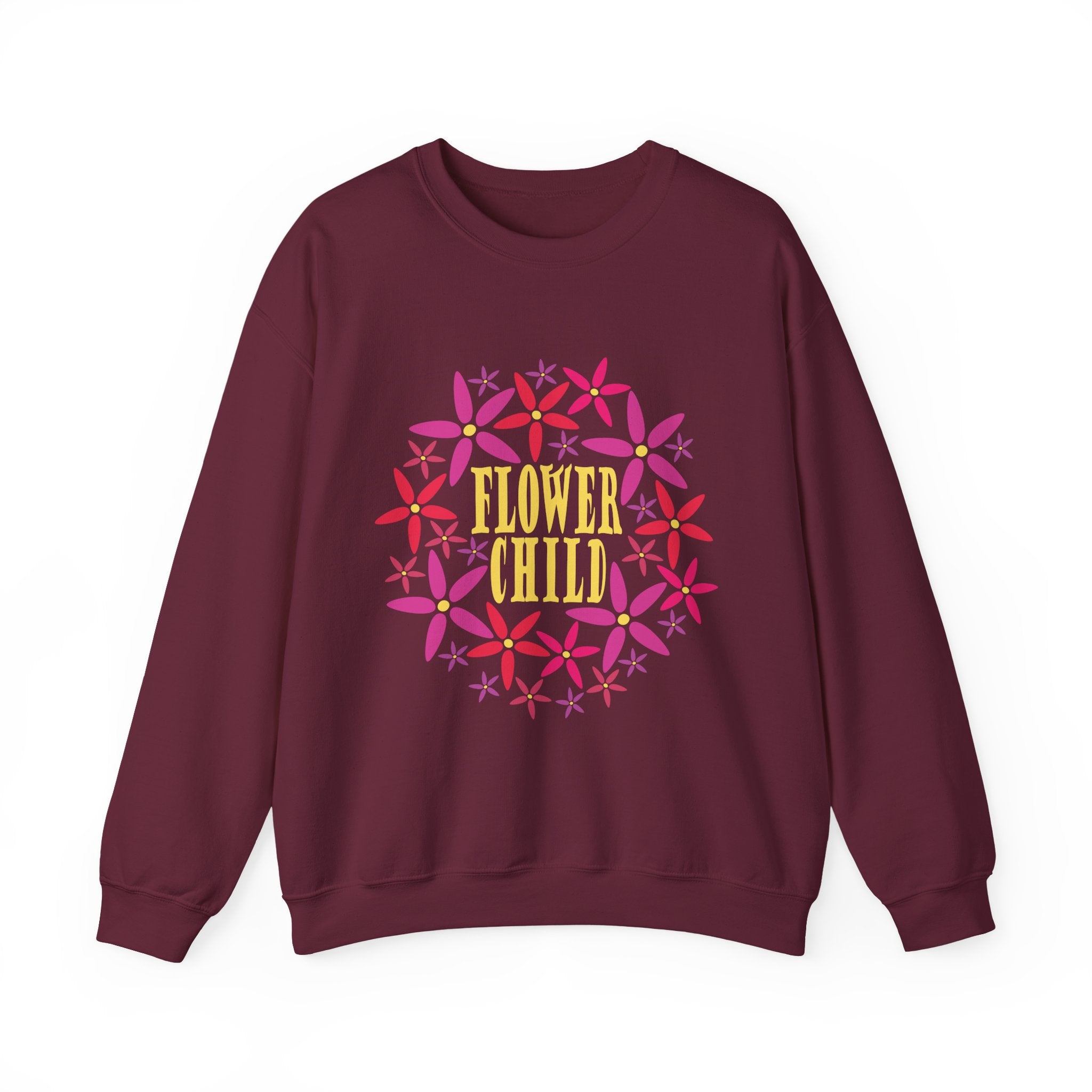Flower Child Graphic Design Sweatshirt — Retro Floral Style