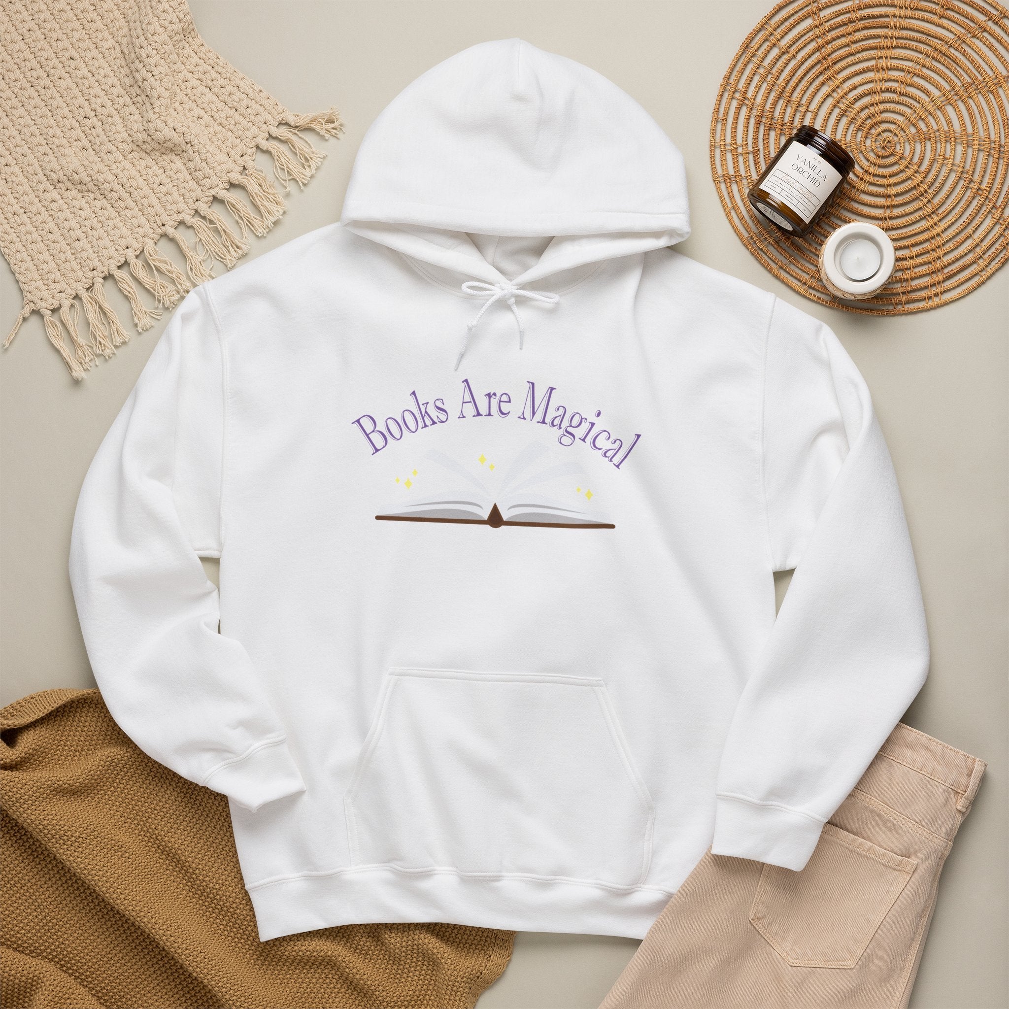 Books Are Magical Graphic Design Hoodie — Open Book Design for Readers & Book Lovers