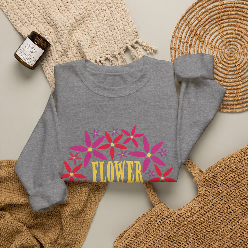 Flower Child Graphic Design Sweatshirt — Retro Floral Style