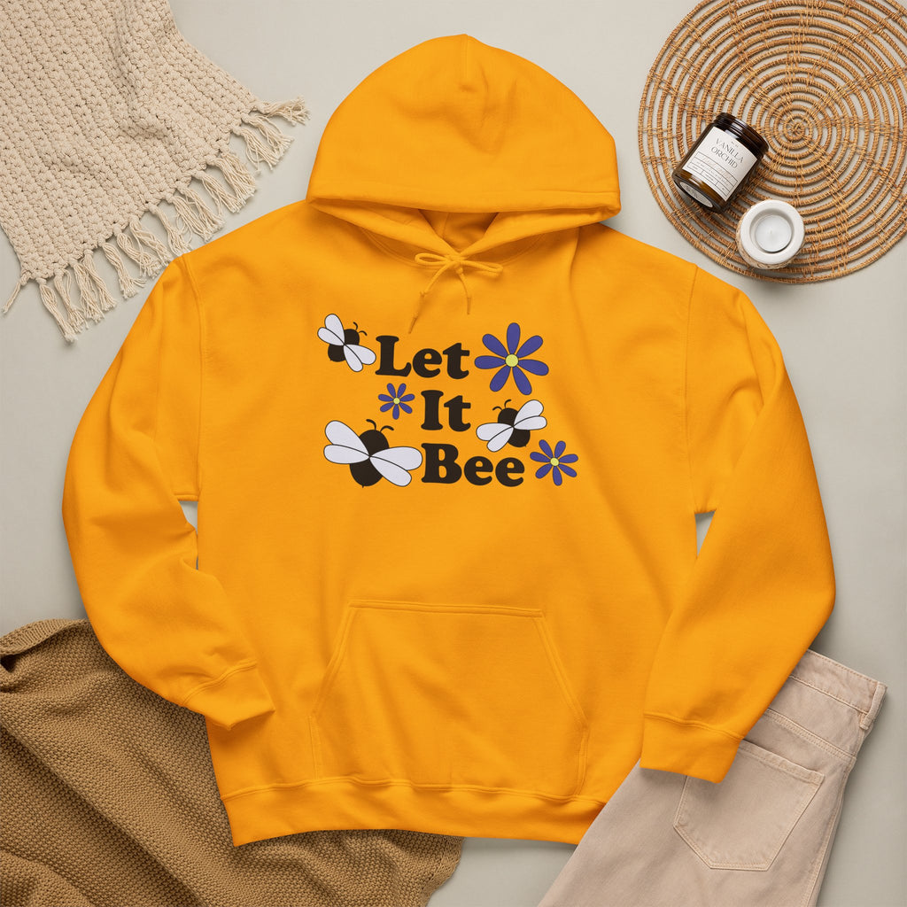 Let It Bee Graphic Design Hoodie – Cute Bees & Flowers