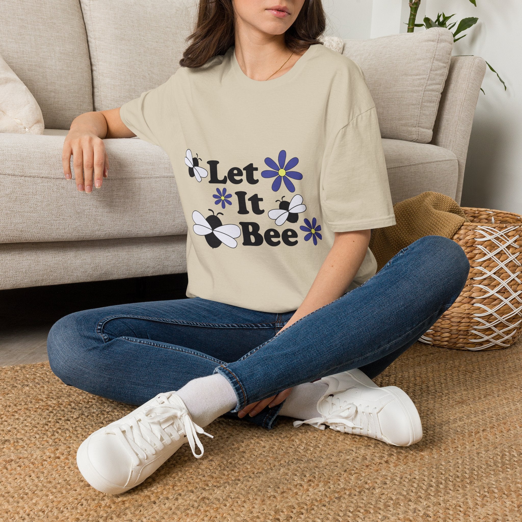 Let It Bee Graphic Design T-Shirt — Cute Bees & Flowers