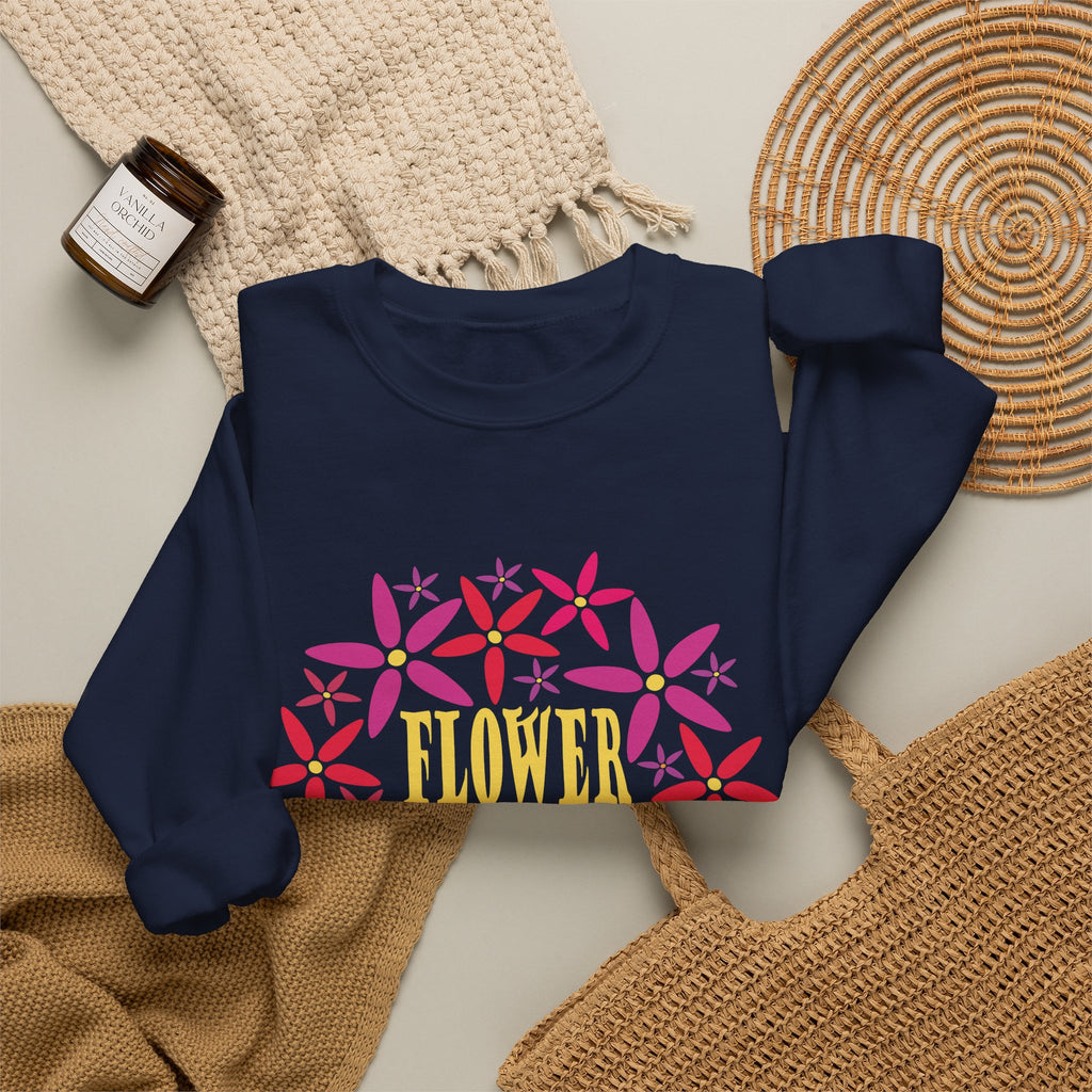 Flower Child Graphic Design Sweatshirt — Retro Floral Style