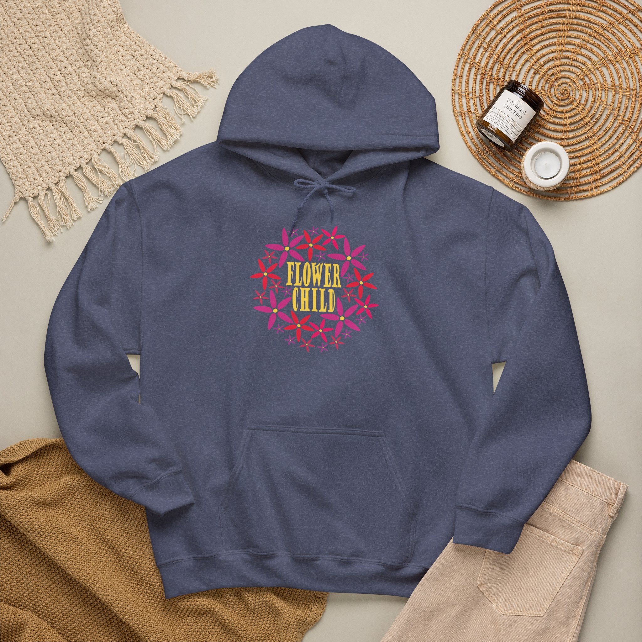Flower Chil Graphic Design Hoodie — Retro Floral Style