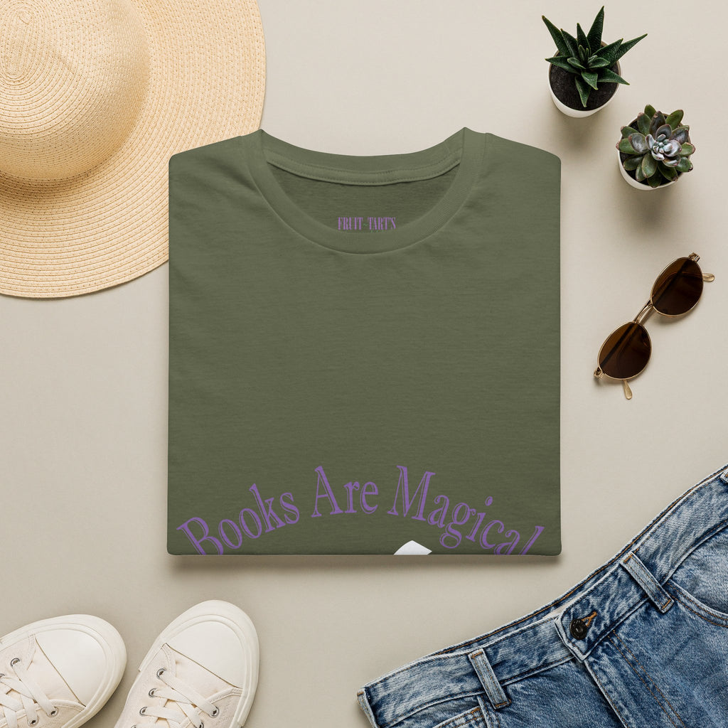 Books Are Magical Graphic Design T‑Shirt — Open Book Design for Readers & Book Lovers