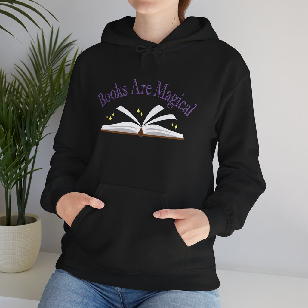Books Are Magical Graphic Design Hoodie — Open Book Design for Readers & Book Lovers