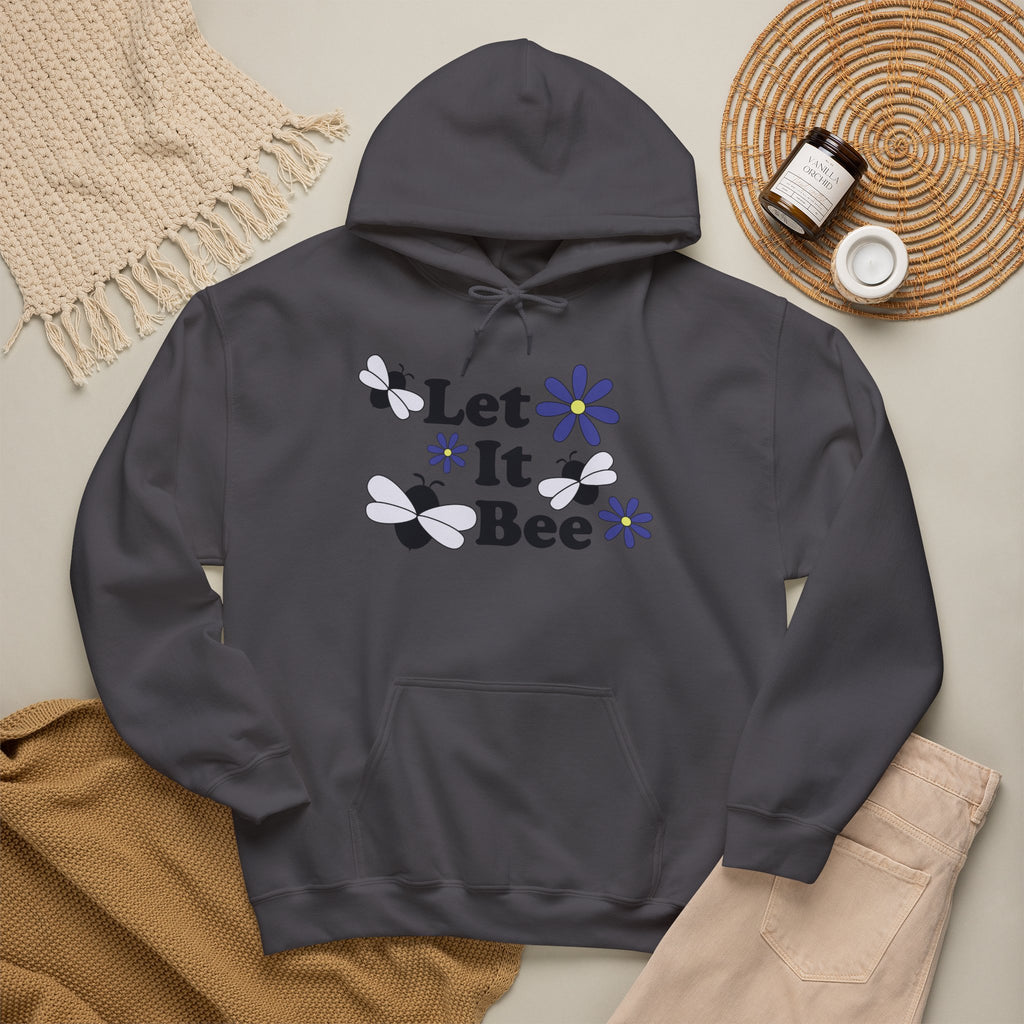Let It Bee Graphic Design Hoodie – Cute Bees & Flowers