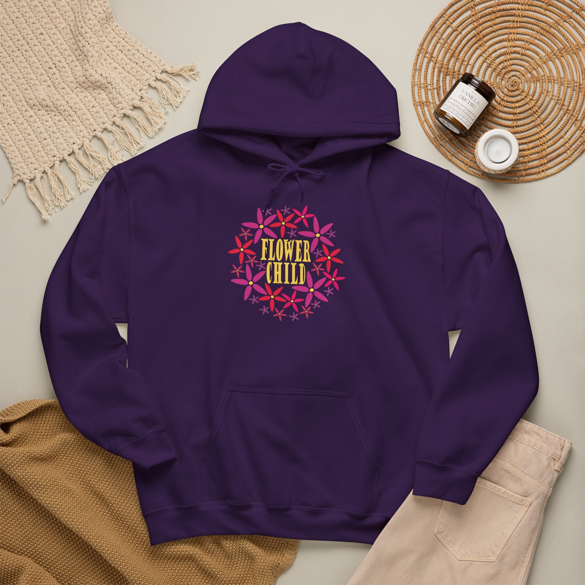 Flower Chil Graphic Design Hoodie — Retro Floral Style