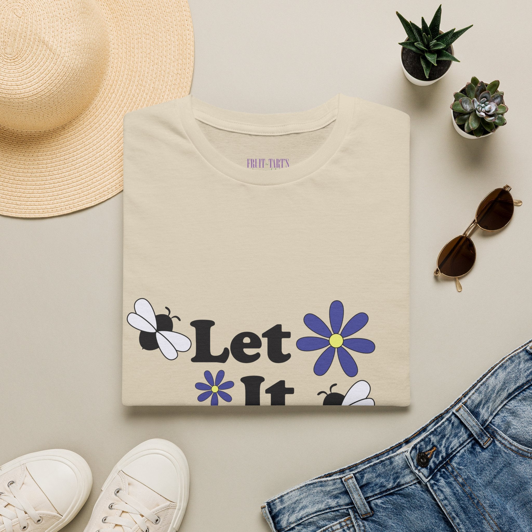 Let It Bee Graphic Design T-Shirt — Cute Bees & Flowers