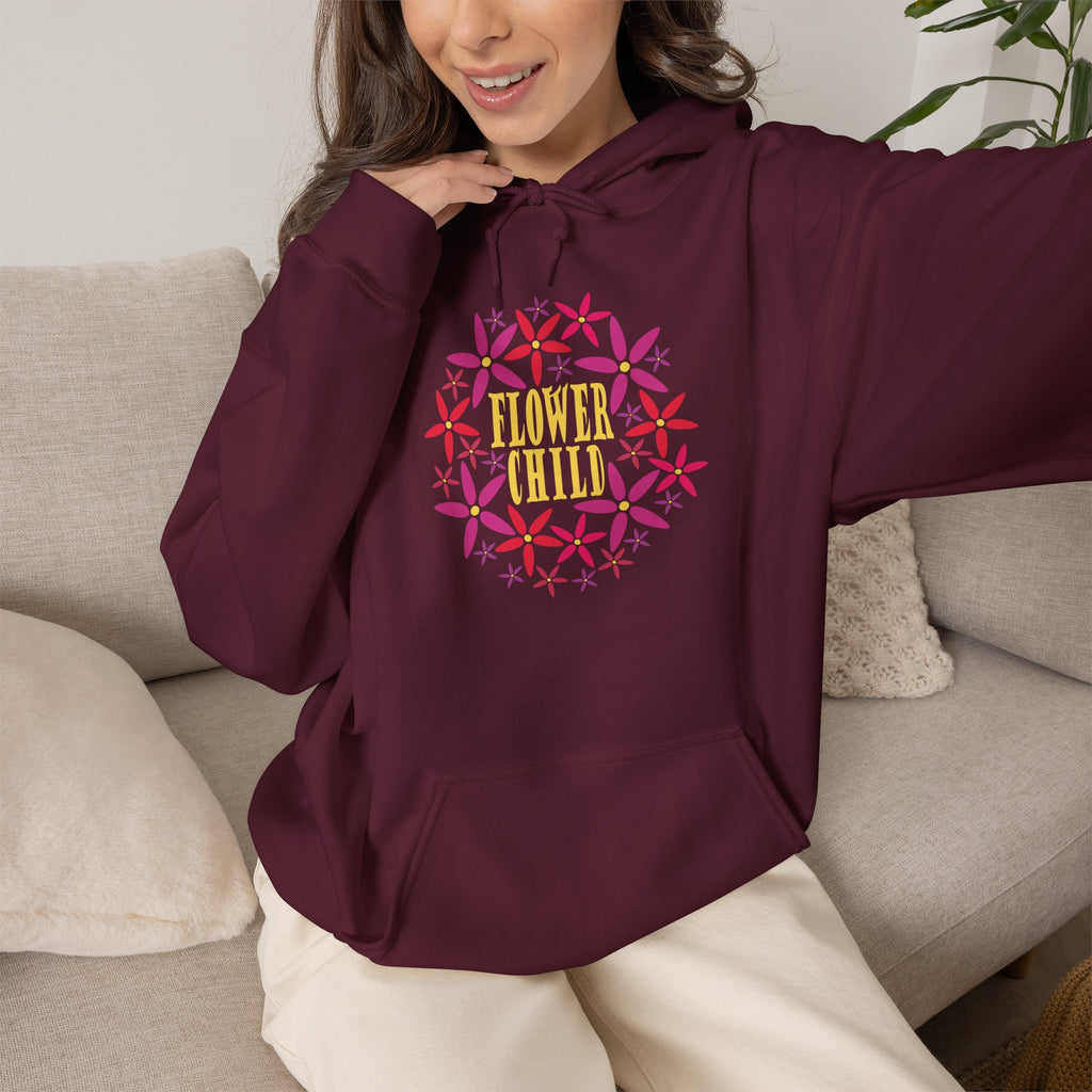 Flower Chil Graphic Design Hoodie — Retro Floral Style