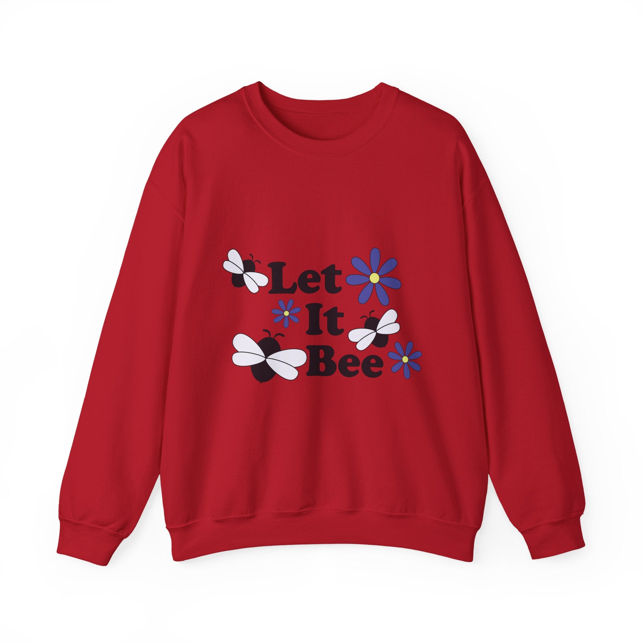 Let It Bee Graphic Design Sweatshirt - Cute Bees & Flowers
