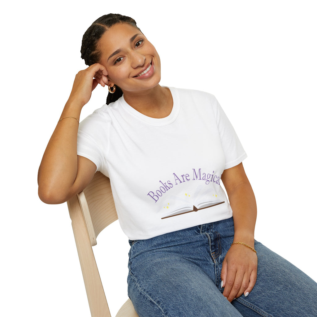 Books Are Magical Graphic Design T‑Shirt — Open Book Design for Readers & Book Lovers