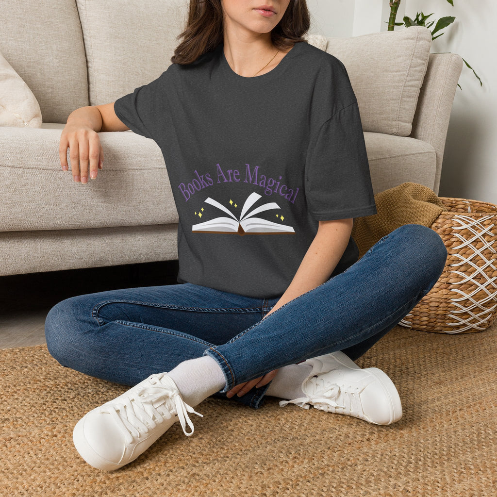 Books Are Magical Graphic Design T‑Shirt — Open Book Design for Readers & Book Lovers