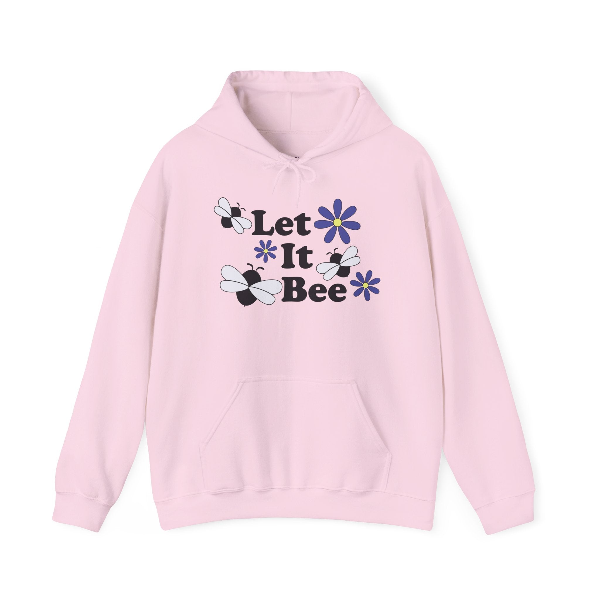 Let It Bee Graphic Design Hoodie – Cute Bees & Flowers