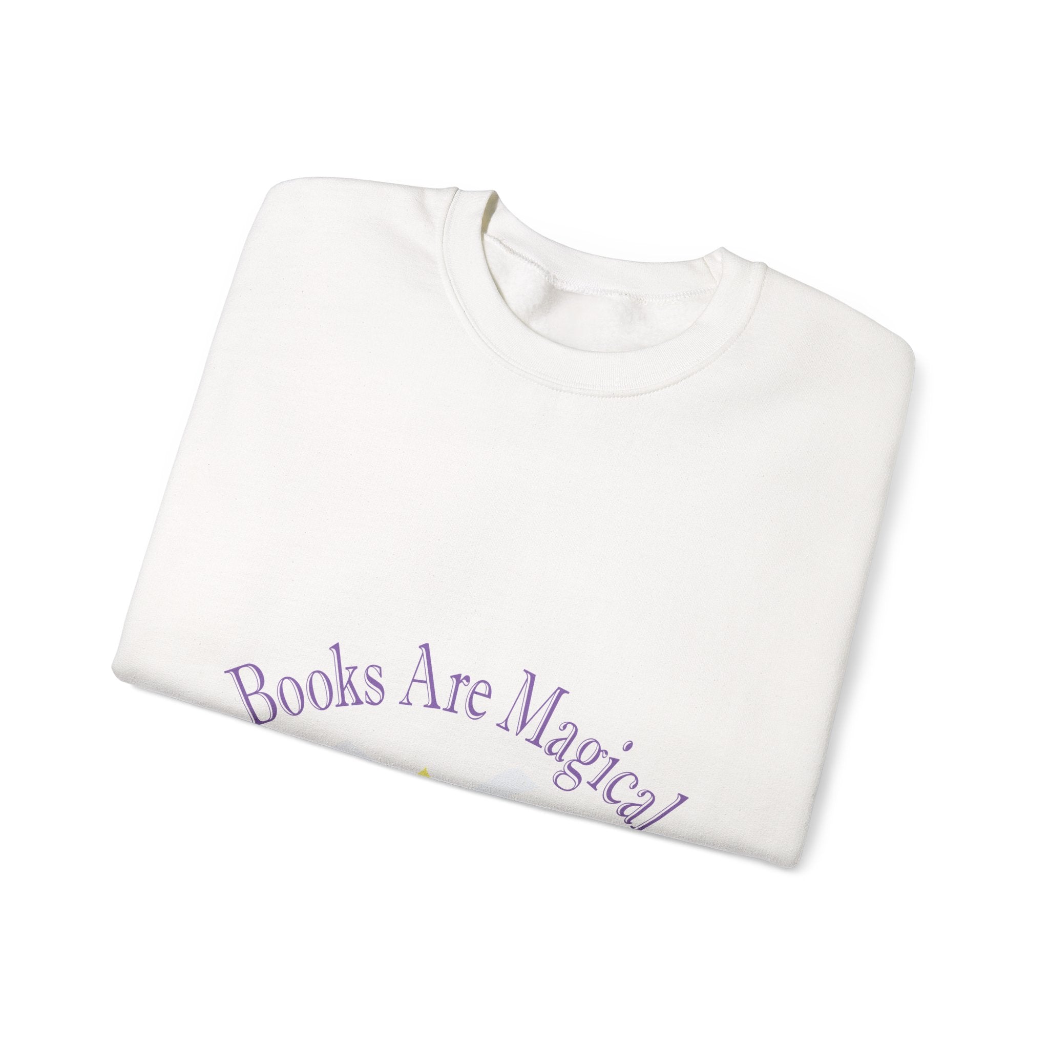 Books Are Magical Graphic Design Sweatshirt — Open Book Design for Readers & Book Lovers