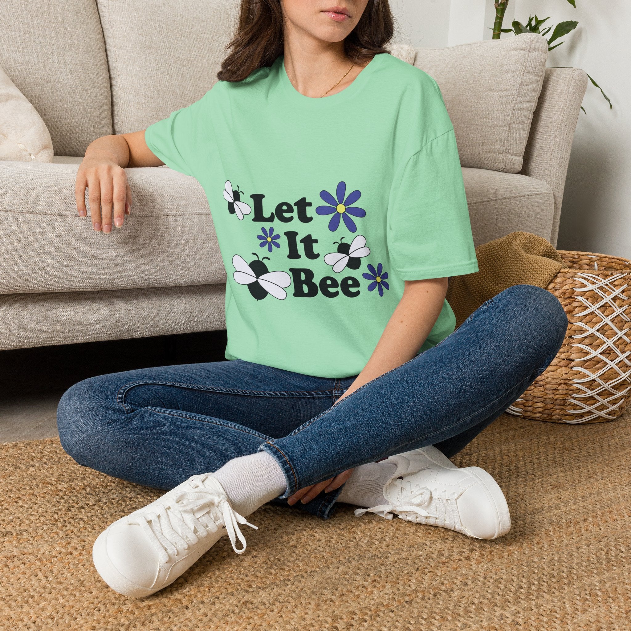 Let It Bee Graphic Design T-Shirt — Cute Bees & Flowers