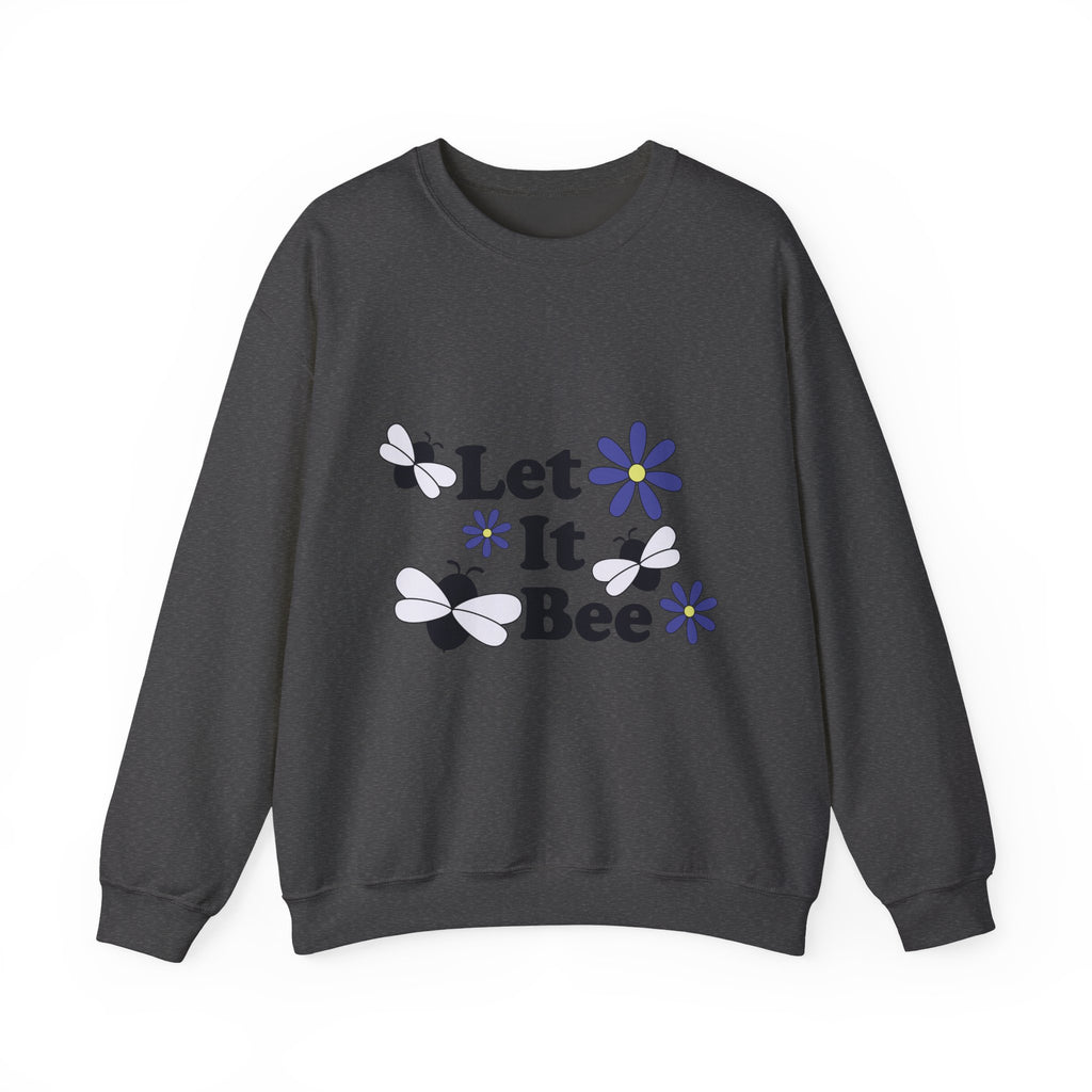 Let It Bee Graphic Design Sweatshirt - Cute Bees & Flowers