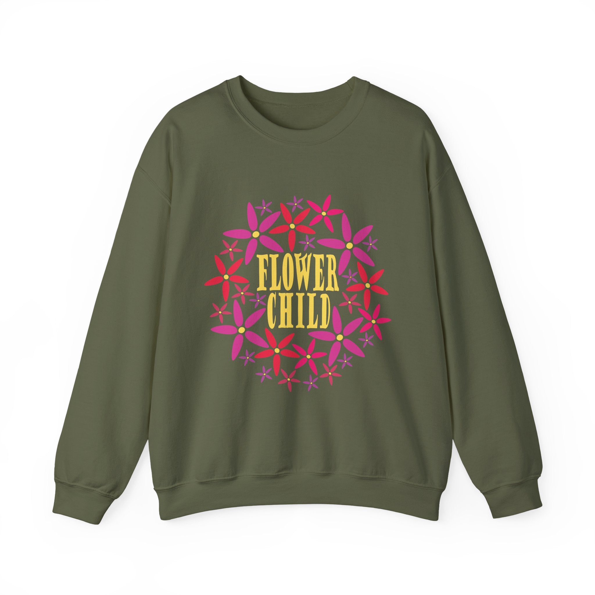 Flower Child Graphic Design Sweatshirt — Retro Floral Style