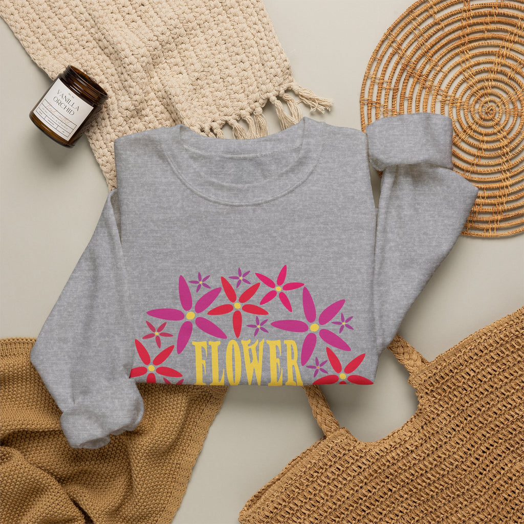 Flower Child Graphic Design Sweatshirt — Retro Floral Style