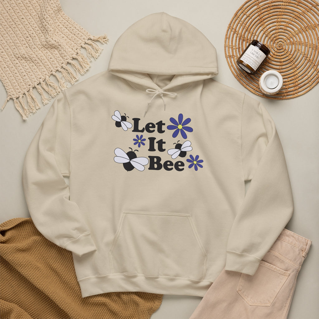 Let It Bee Graphic Design Hoodie – Cute Bees & Flowers