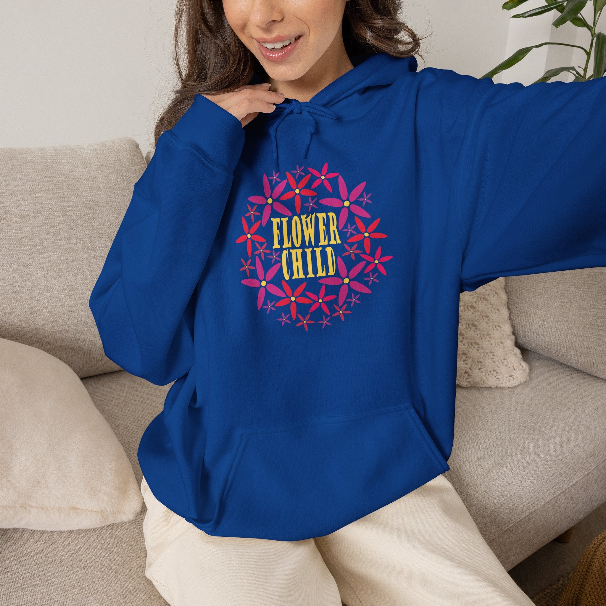 Flower Chil Graphic Design Hoodie — Retro Floral Style