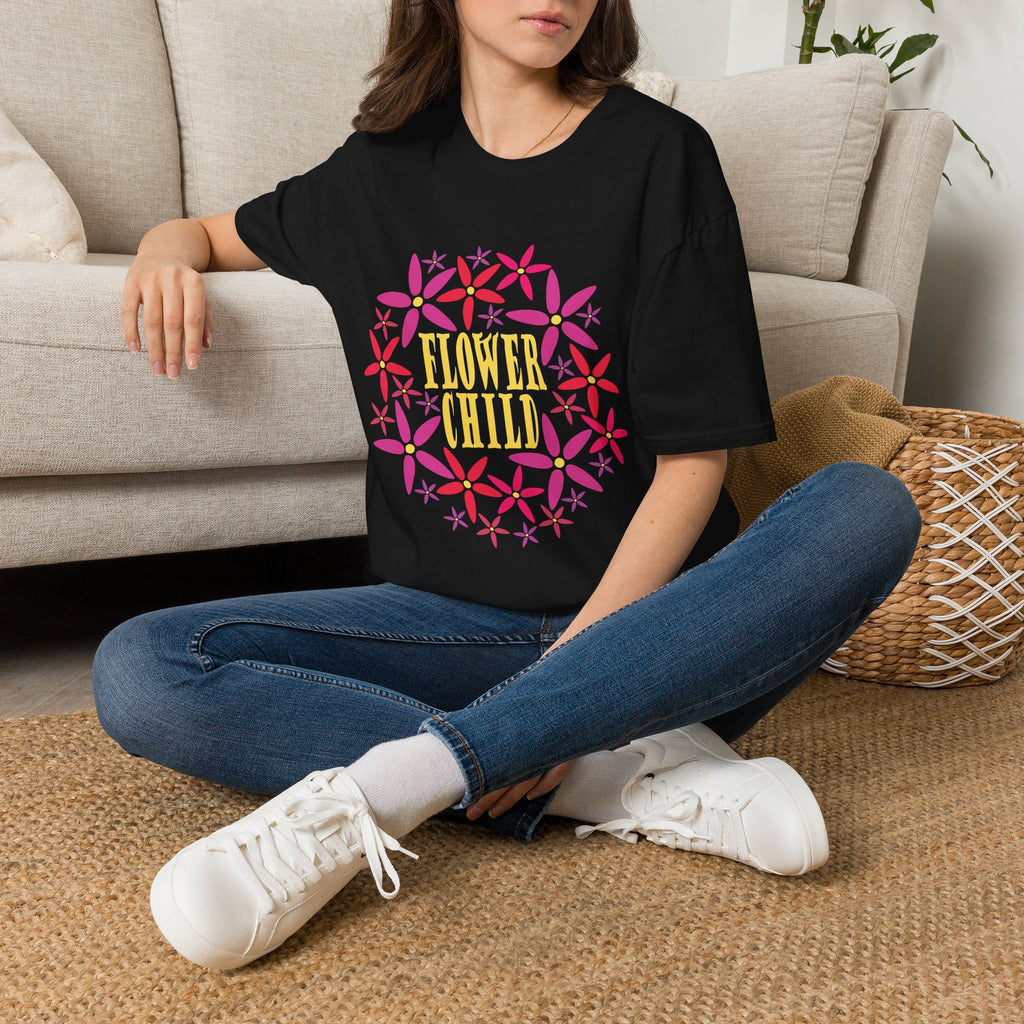 Flower Child Graphic Design T-Shirt — Retro Floral Style