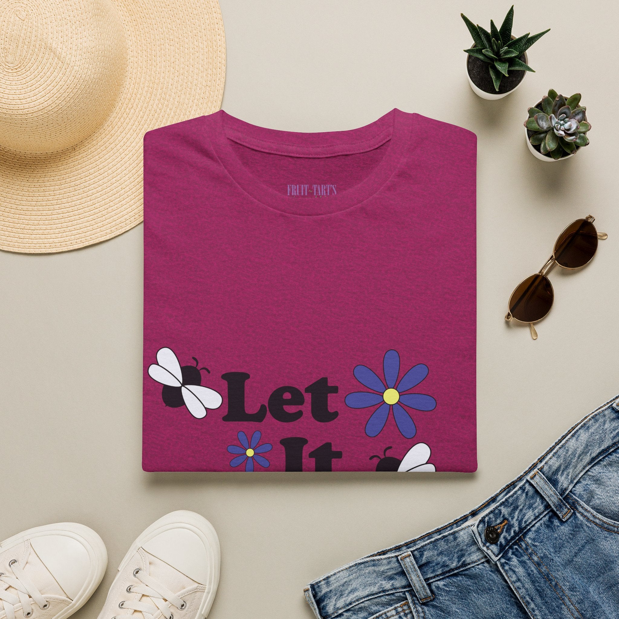 Let It Bee Graphic Design T-Shirt — Cute Bees & Flowers