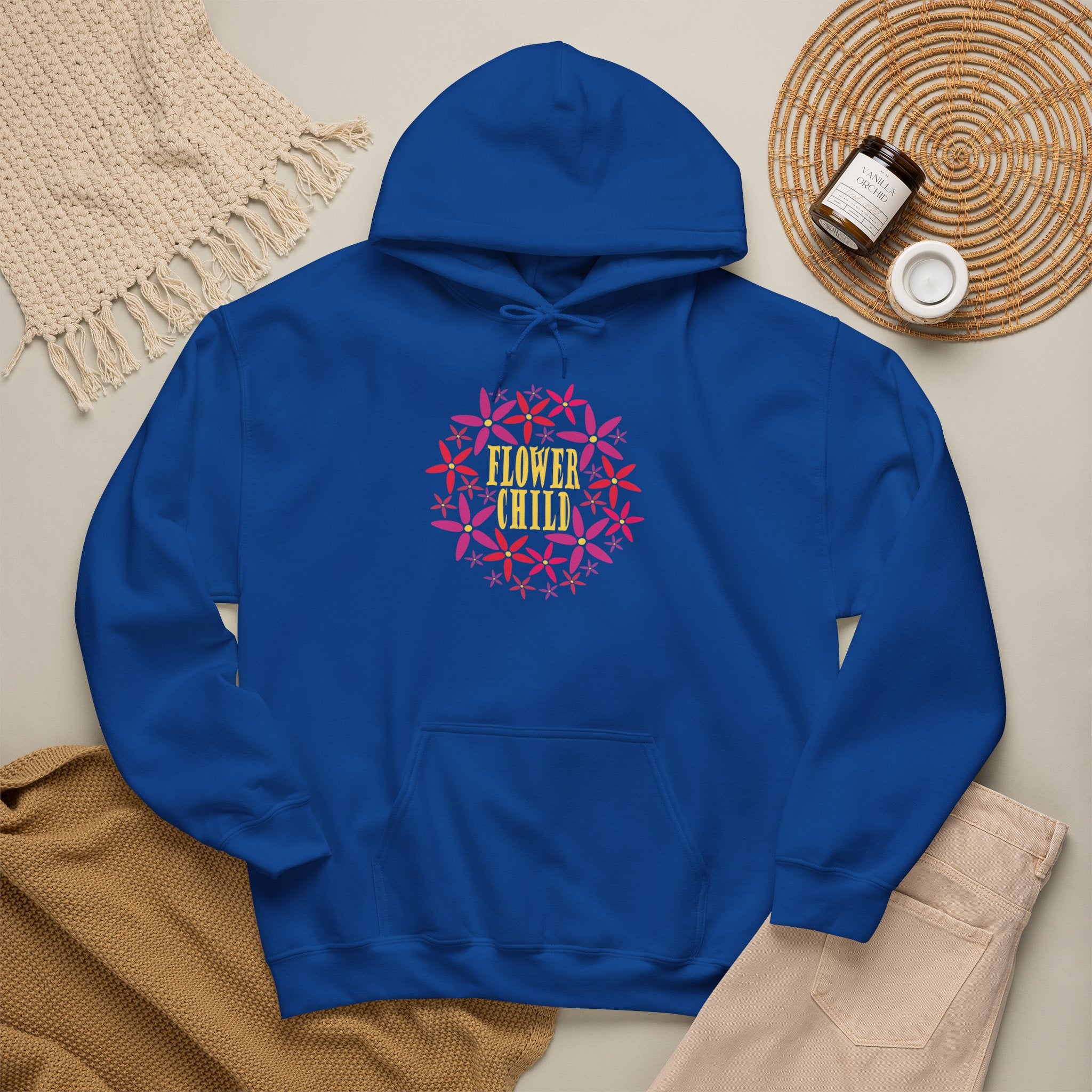 Flower Chil Graphic Design Hoodie — Retro Floral Style