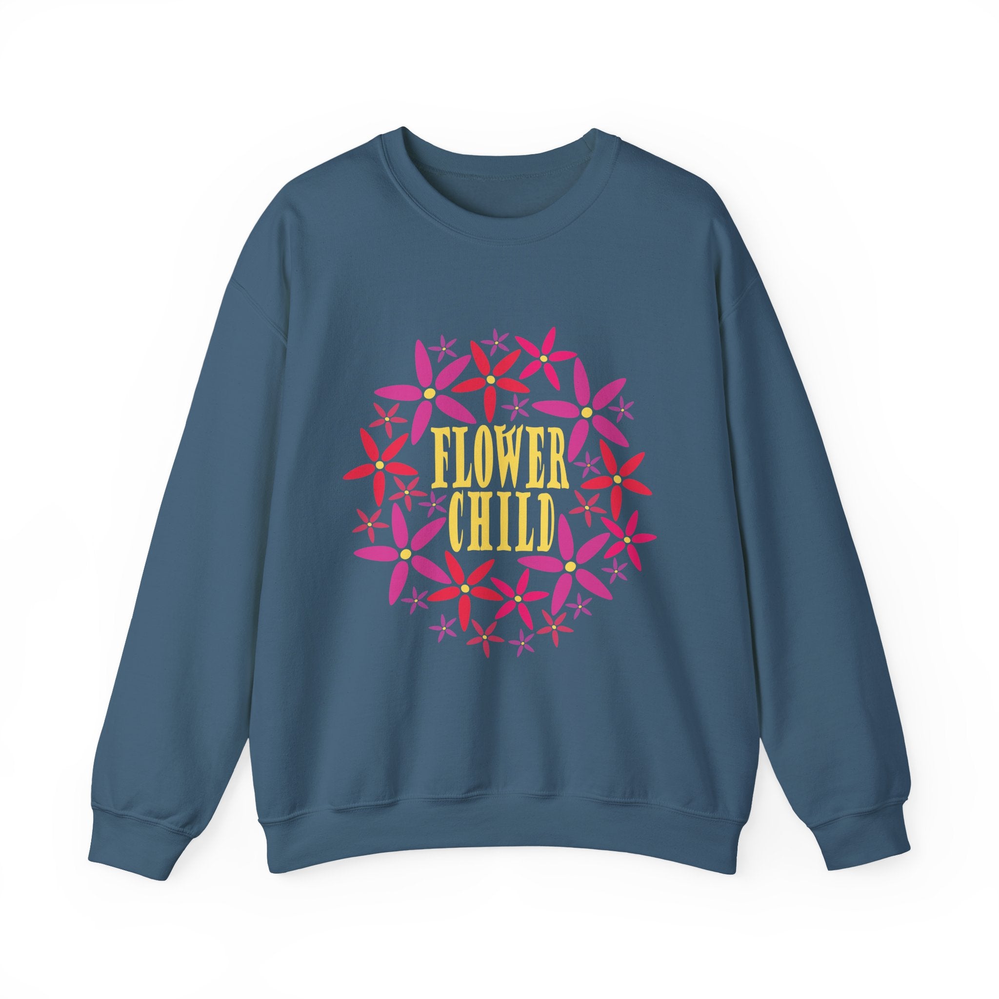 Flower Child Graphic Design Sweatshirt — Retro Floral Style